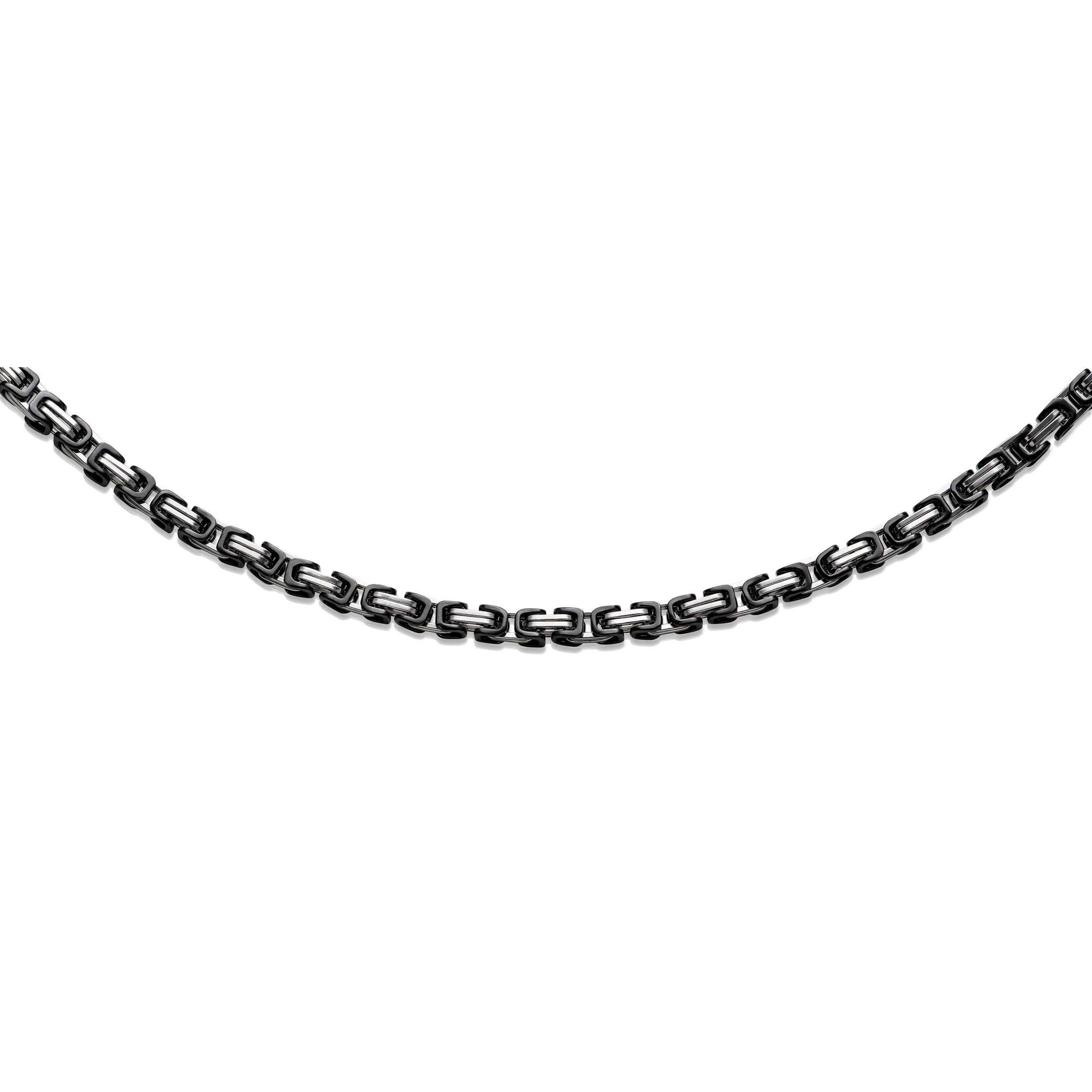Unique & Co Men's Steel Byzantine Necklace LAK-239 CLOSE UP