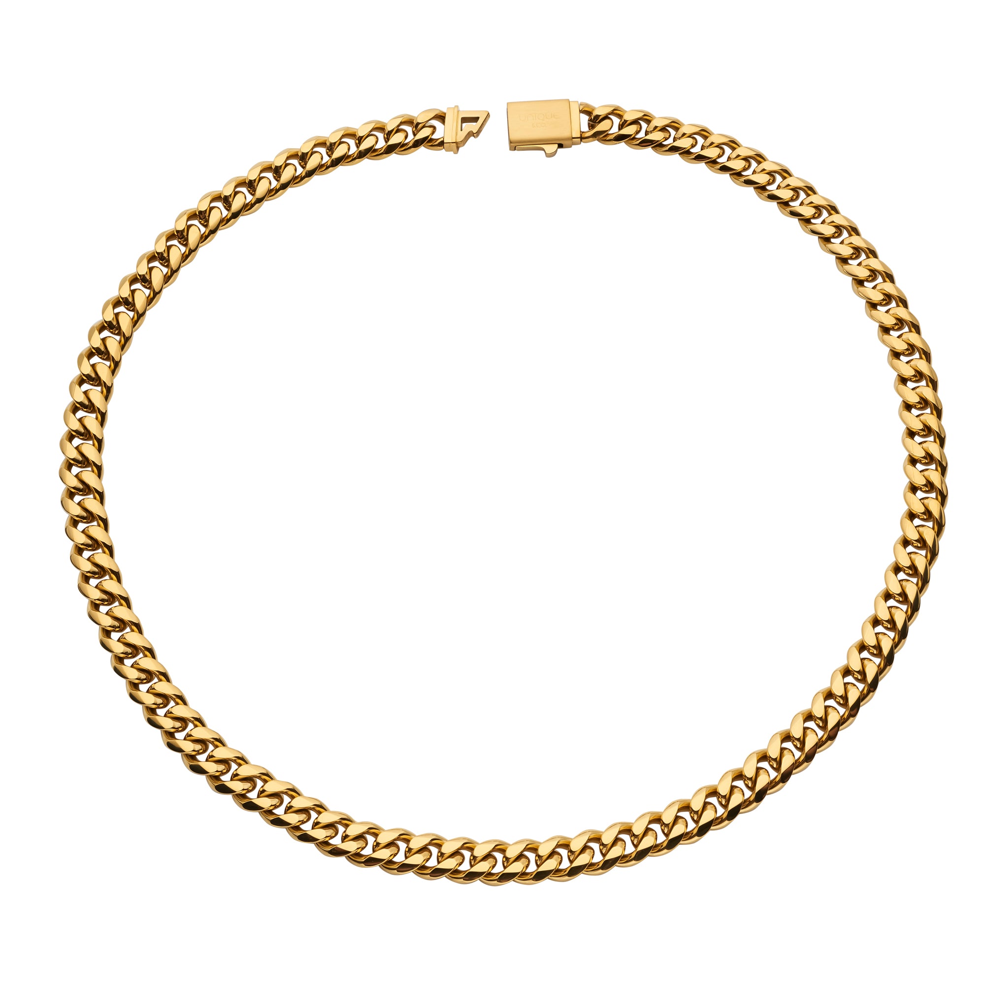 Unique & Co Men's Steel Yellow IP Plated Curb Necklace LAK-289