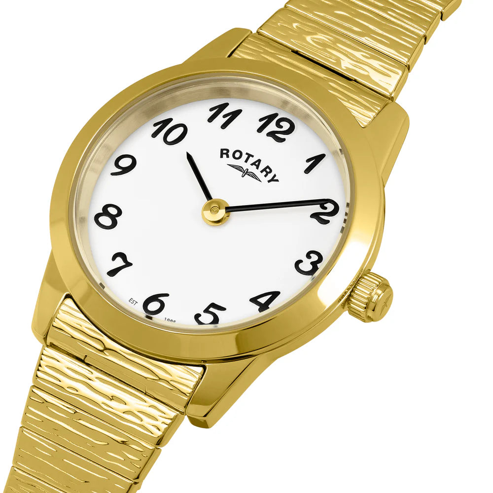 Rotary Heritage Altera Ladies Gold Tone Expansion Bracelet Watch LB00762/01 side