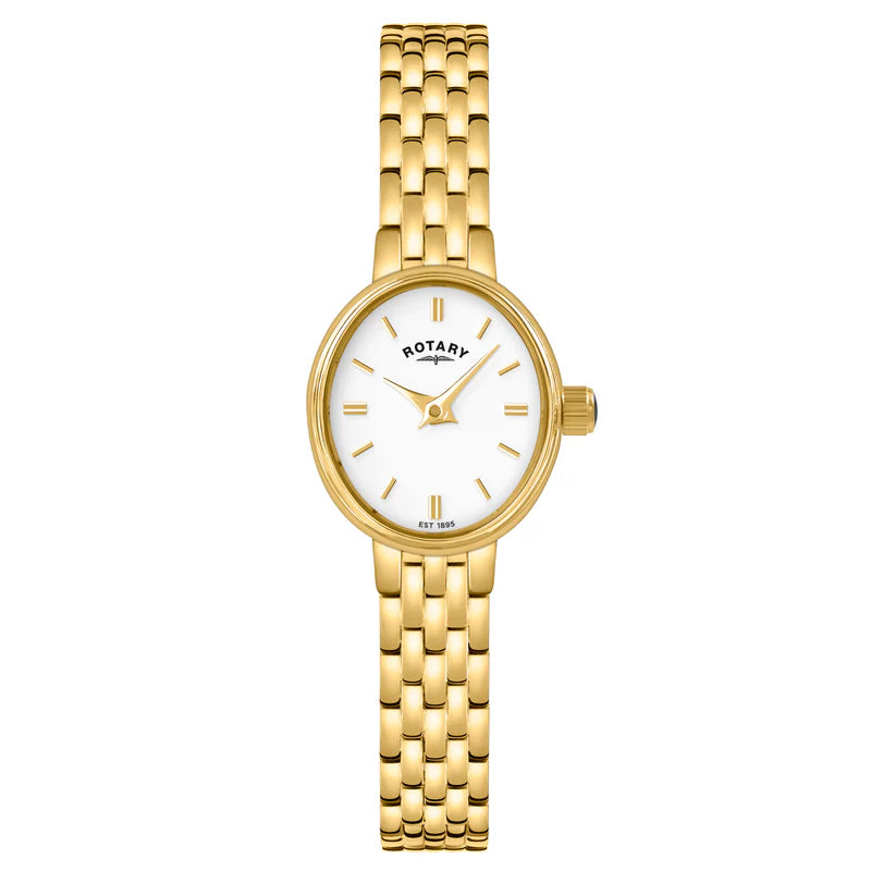 Rotary Cocktail Gold Tone Ladies Bracelet Watch LB02084/02