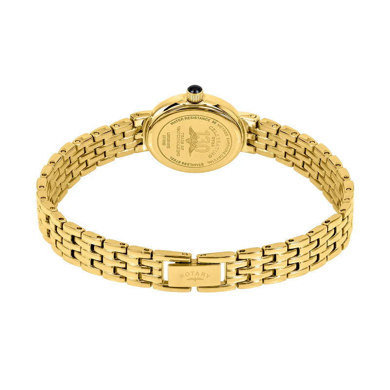 Rotary Cocktail Gold Tone Ladies Bracelet Watch LB02084/02 case back