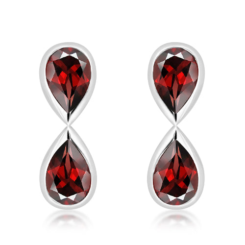 Unique & Co Silver Amethyst Drop Earrings  ME-1022GA