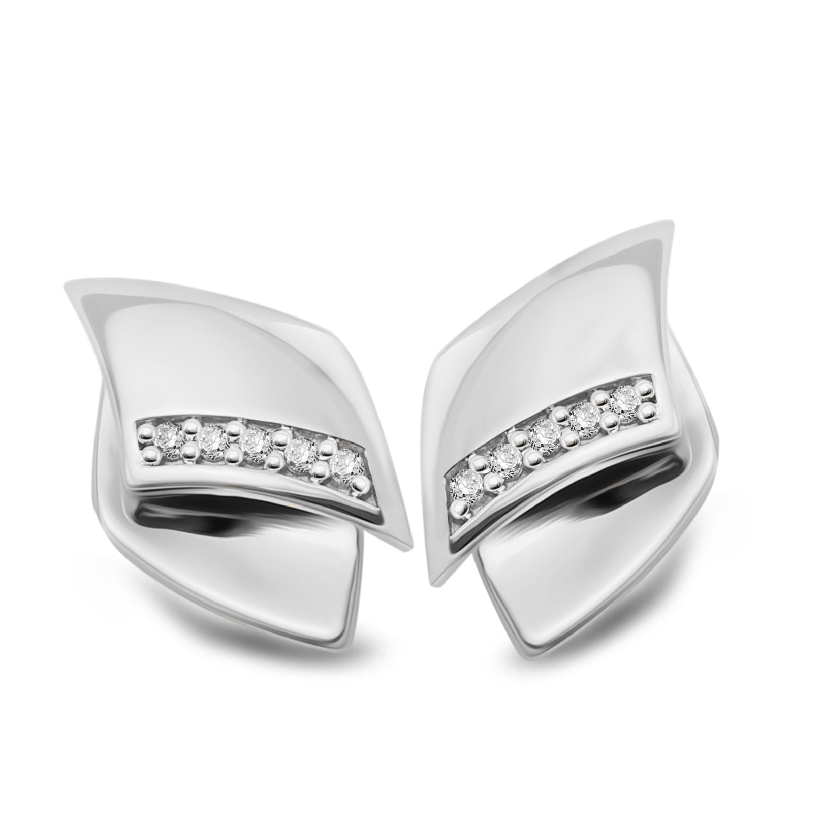 Unique & Co Silver CZ Stud Earrings  ME-1038