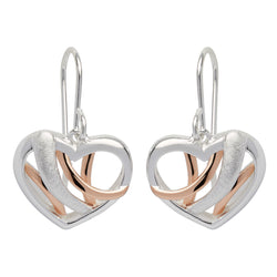 Unique & Co Sterling Silver Drop Earrings with Rose Gold Plating ME-538