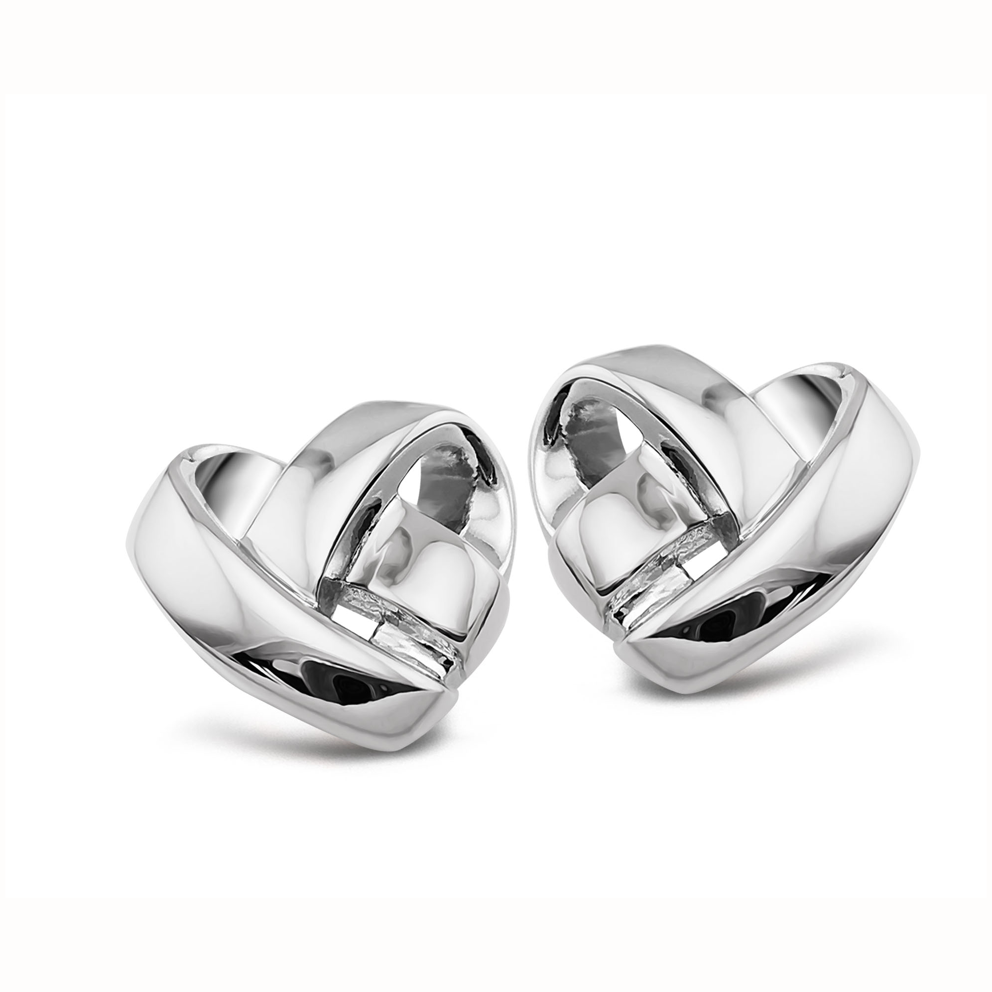 Unique & Co Silver Heart Knot Stud Earrings  ME-999