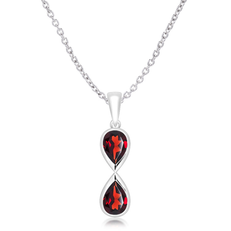Unique & Co Sterling Silver Garnet Pendant MK-1022GA