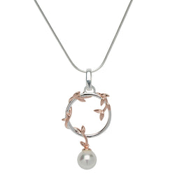 Unique & Co Sterling Silver FWP Circle Pendant with Rose Gold Plating MK-647