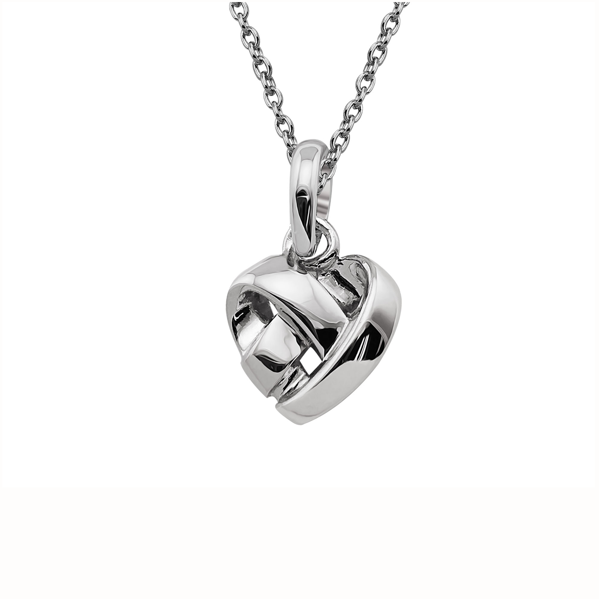 Unique & Co Sterling Silver Heart Knot Pendant MK-999