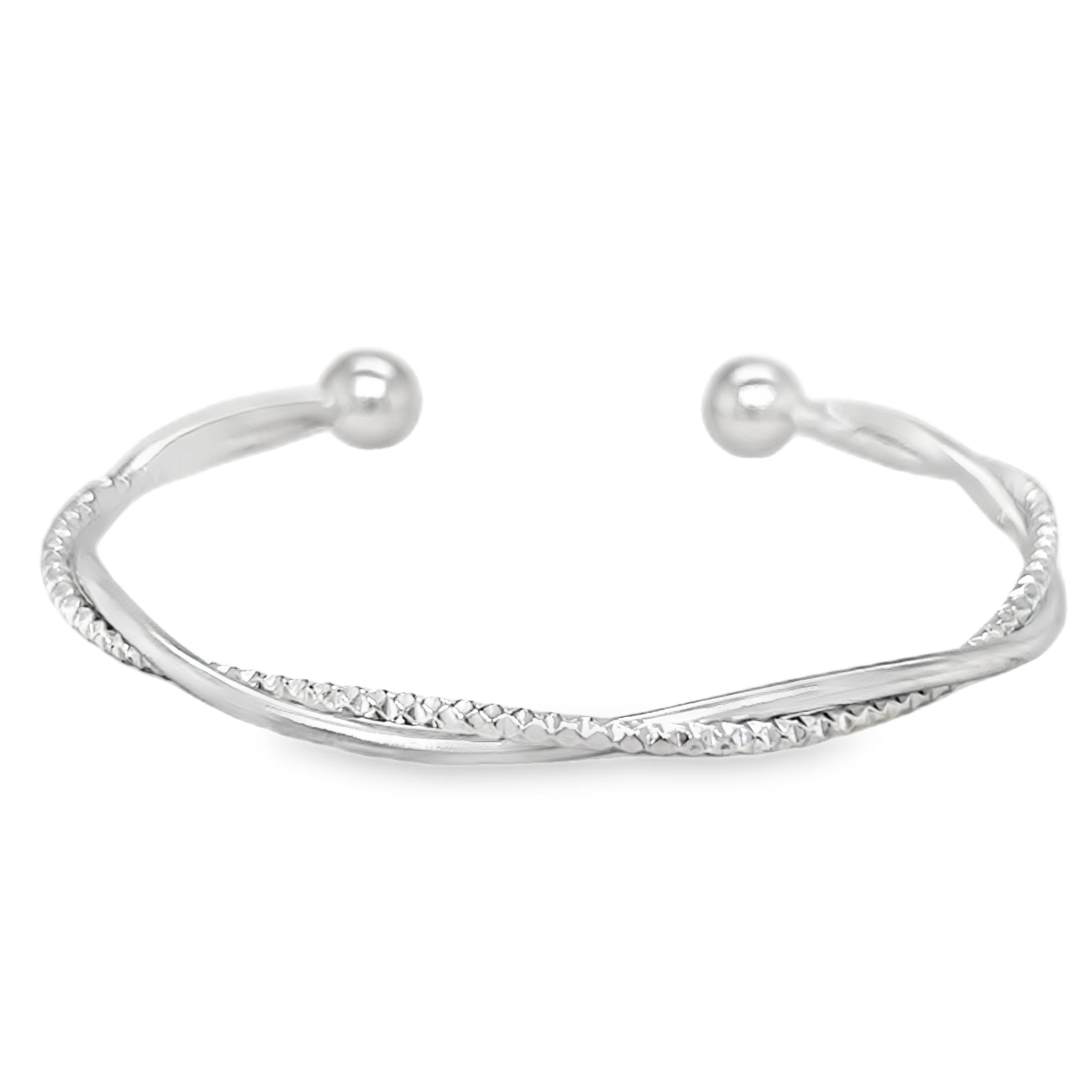 Sterling Silver Twisted Wire Torque Bangle
