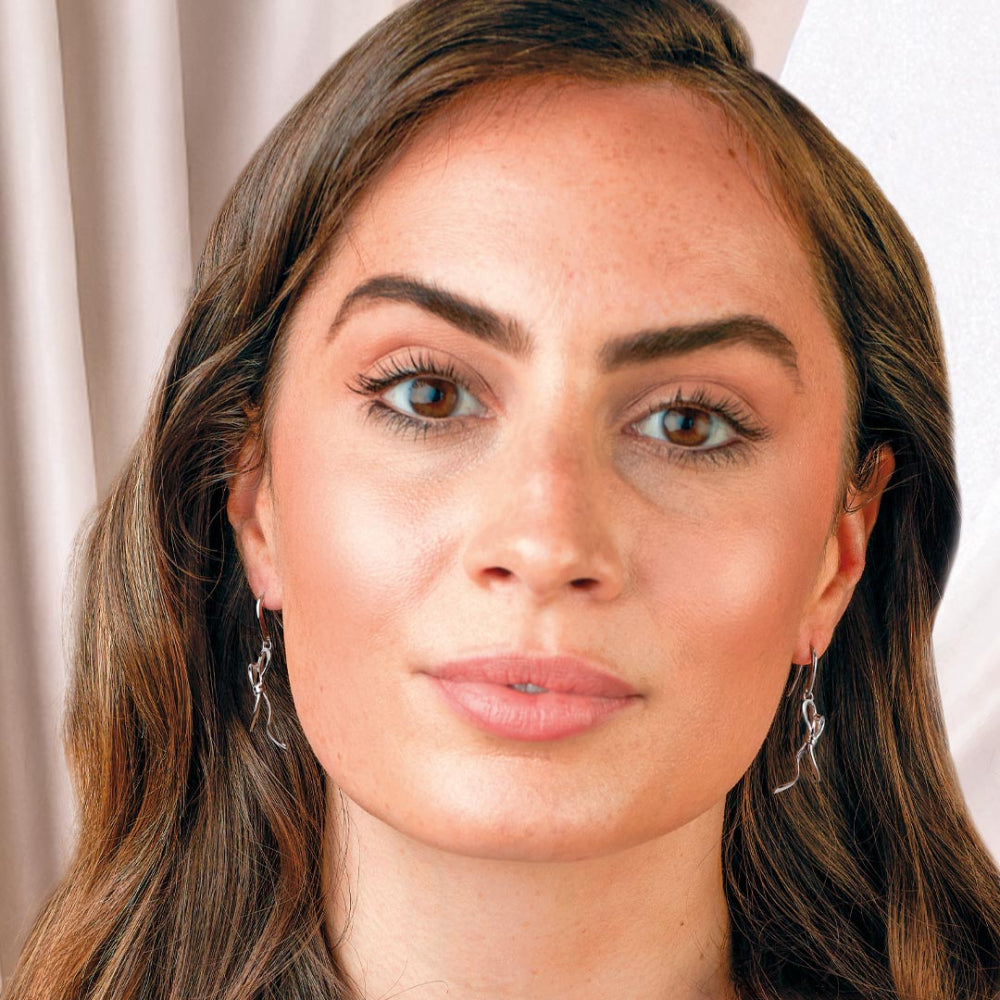 Kit Heath Serenity Ribbon Bow Loop Drop Earring model shot