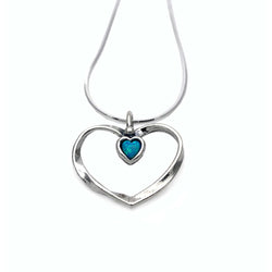 Aviv Silver Open Heart Opal Necklace N00860