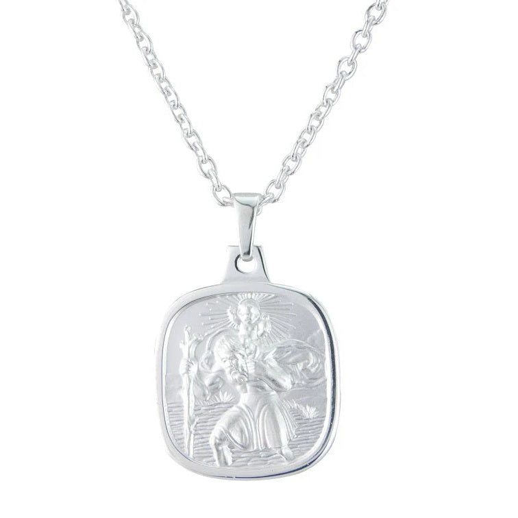 Sterling Silver Cushion St Christopher front