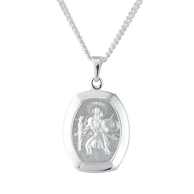 Sterling Silver Rectangular St Christopher
