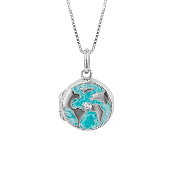 D for Diamond Earth Locket Necklace P5301