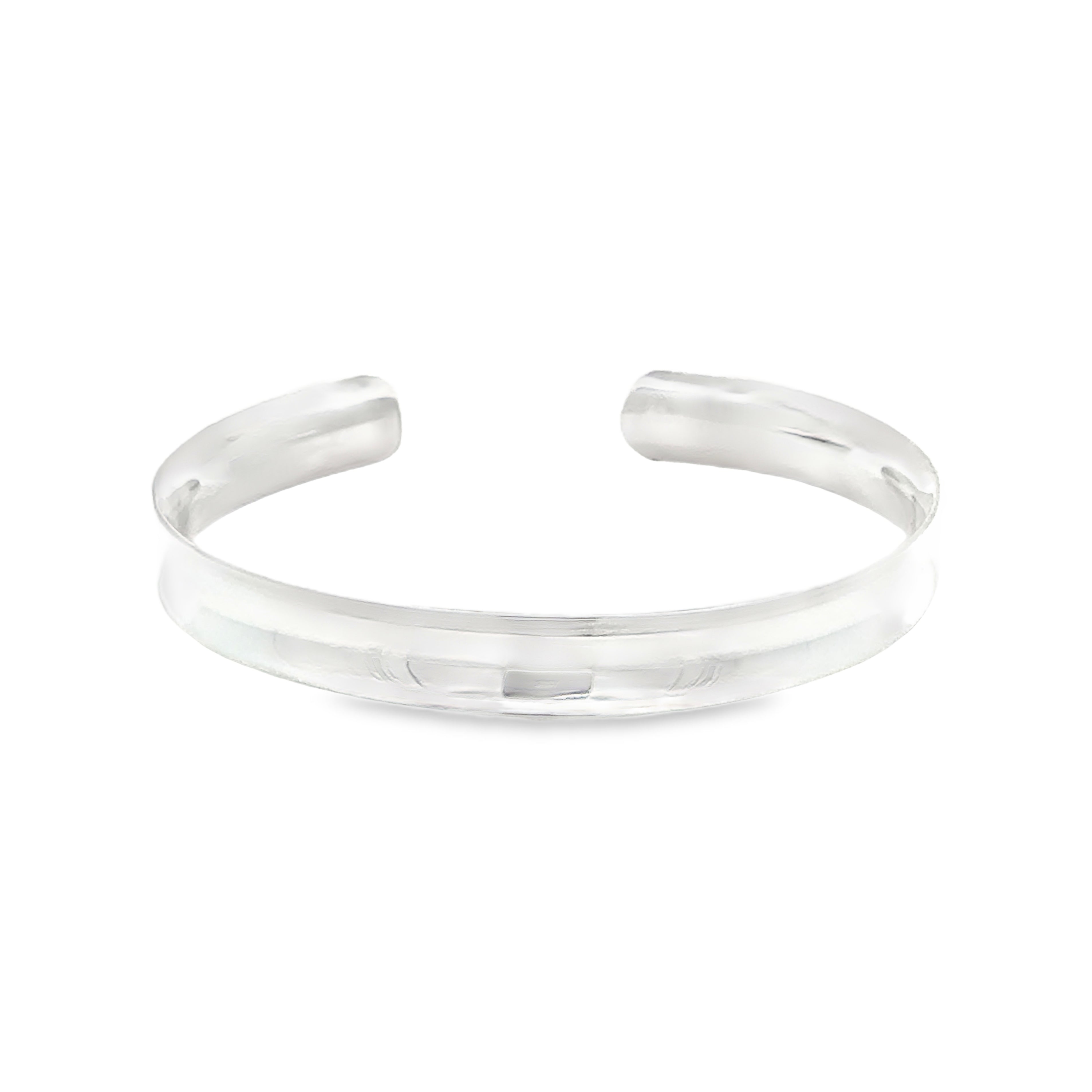 Sterling Silver 10mm Plain Concave Torque Bangle