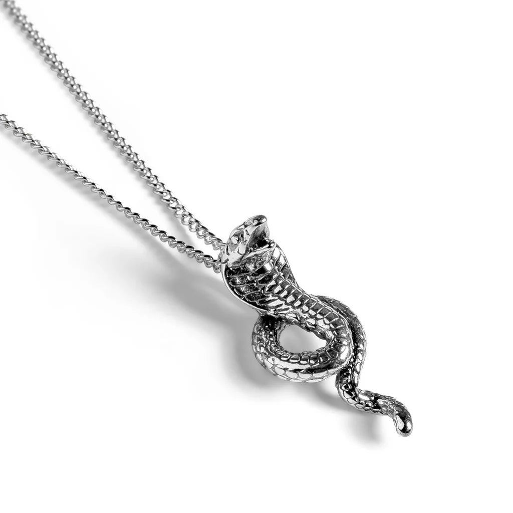 Henryka Cobra Snake Necklace in Silver