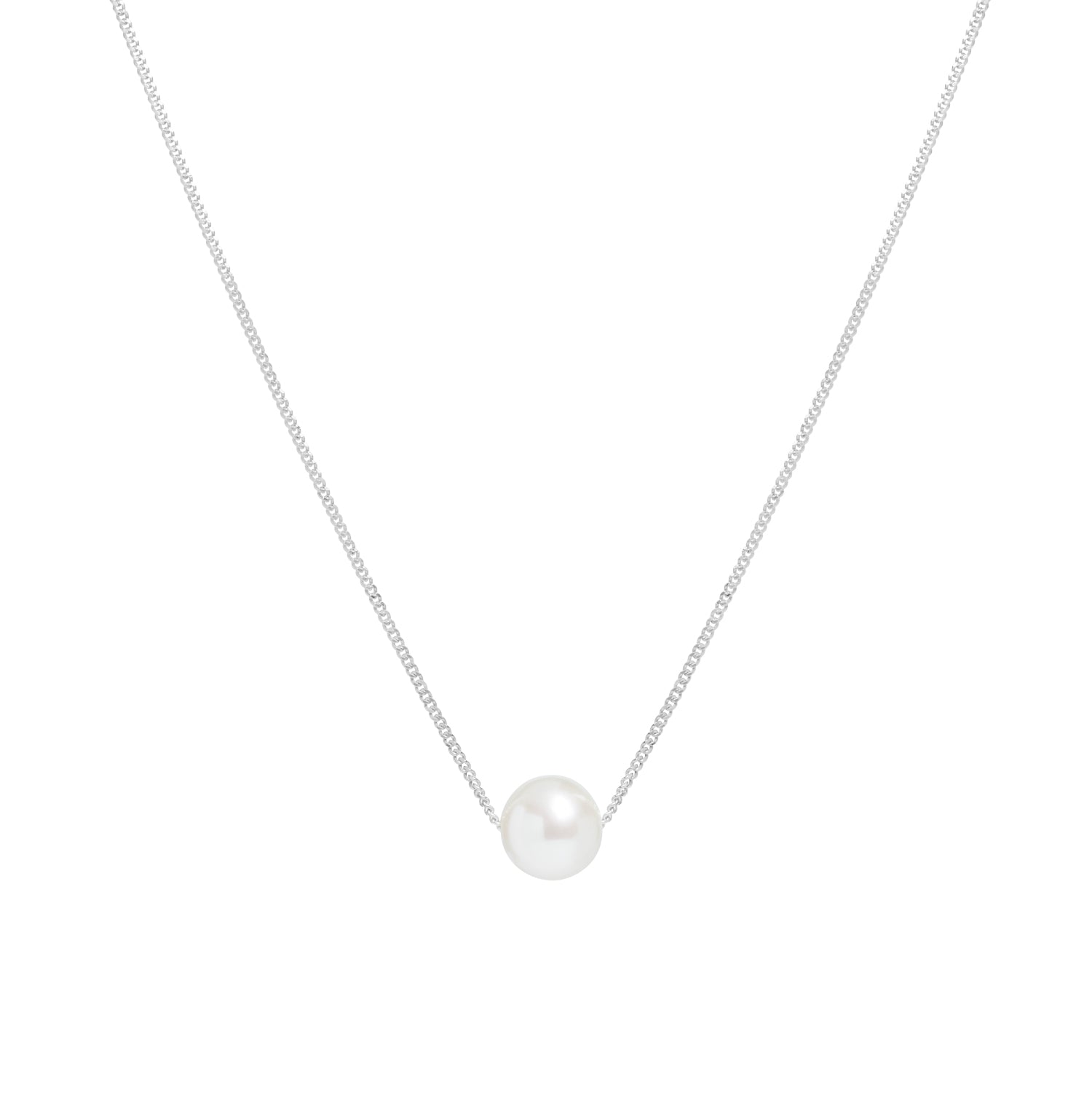 Sterling Silver Sliding River Pearl Necklace