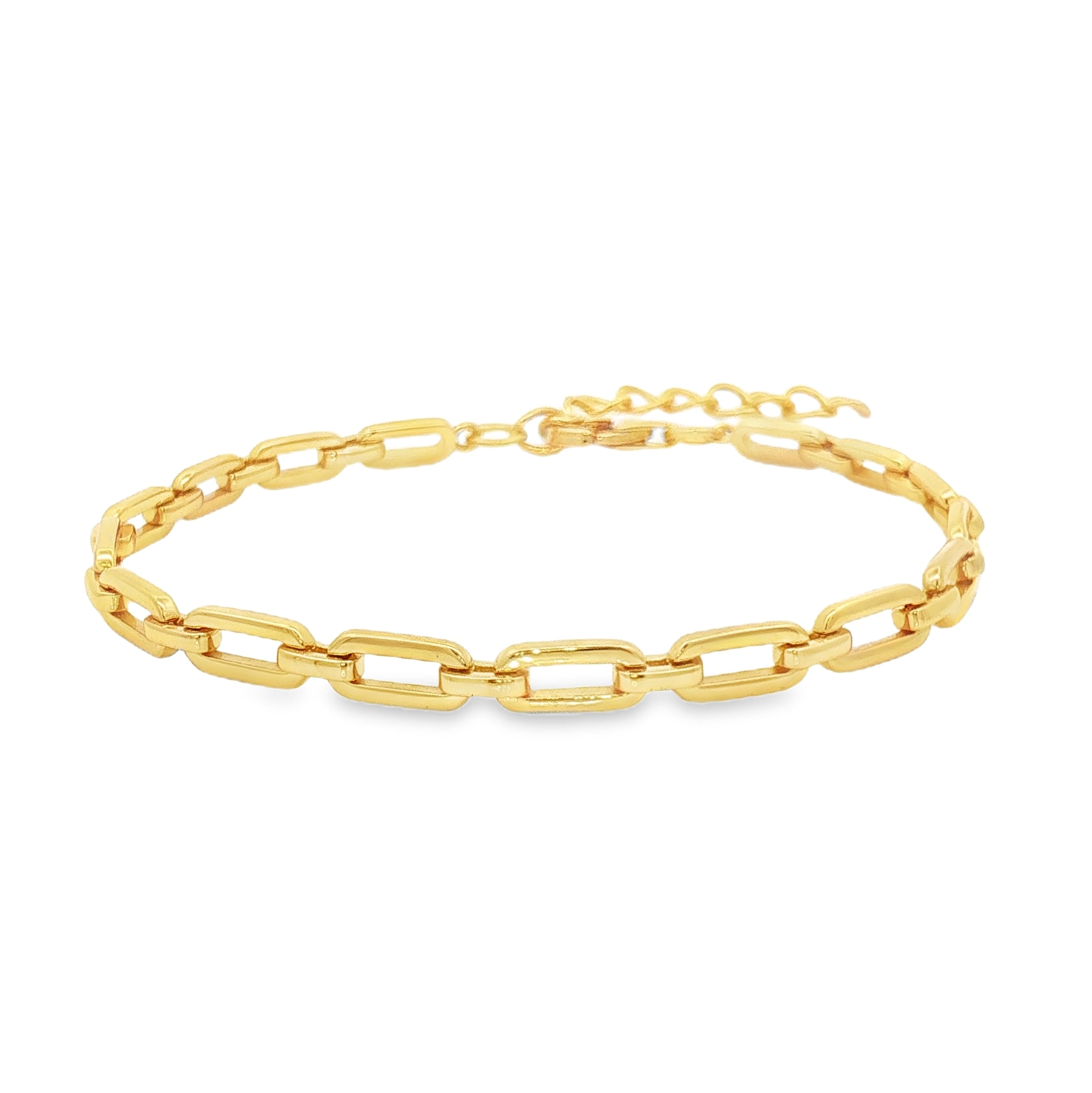 Sterling Silver Gold Plated Paper Chain Bracelet