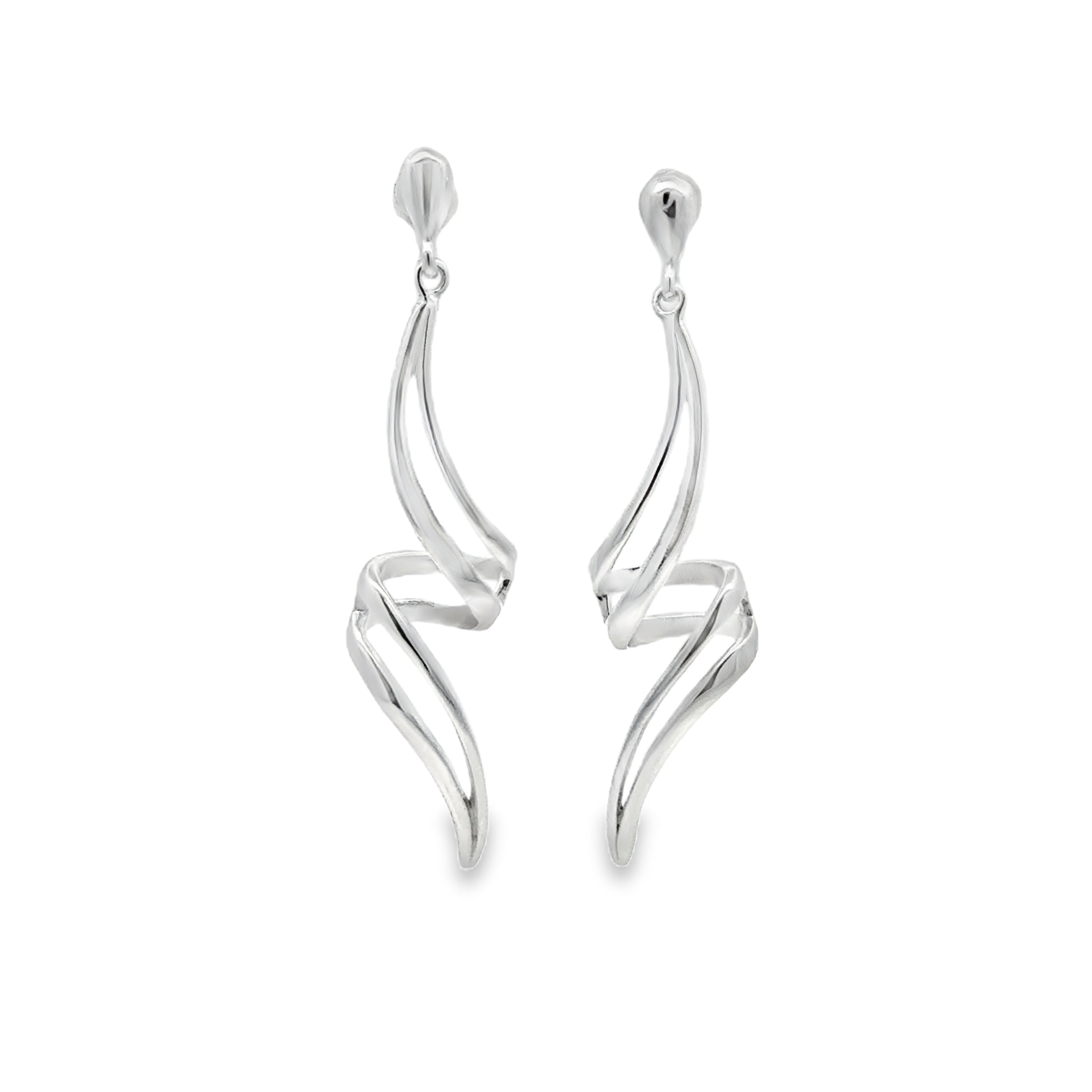 Sterling Silver Spiral Drop Earrings