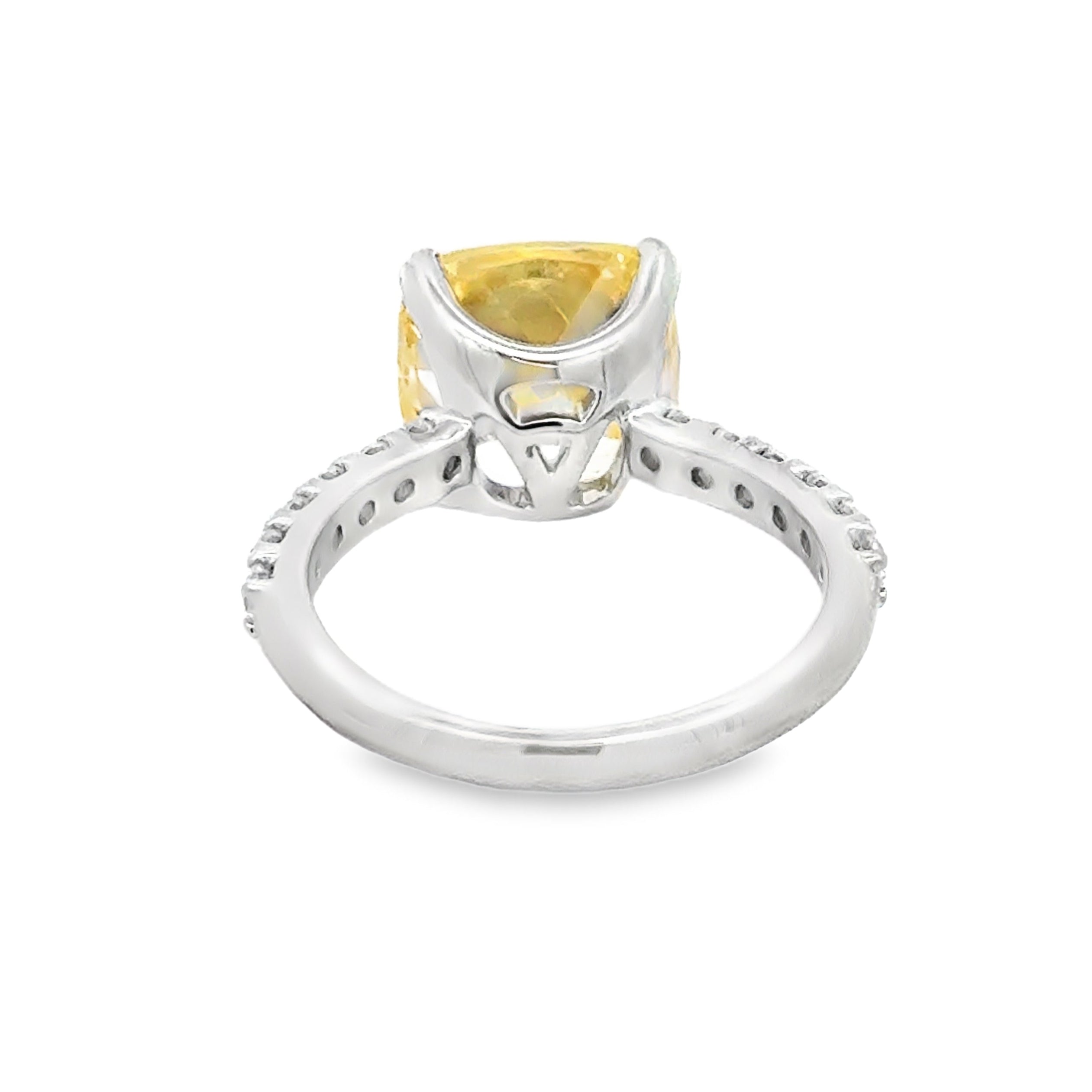 Silver Yellow & White CZ Ring rear
