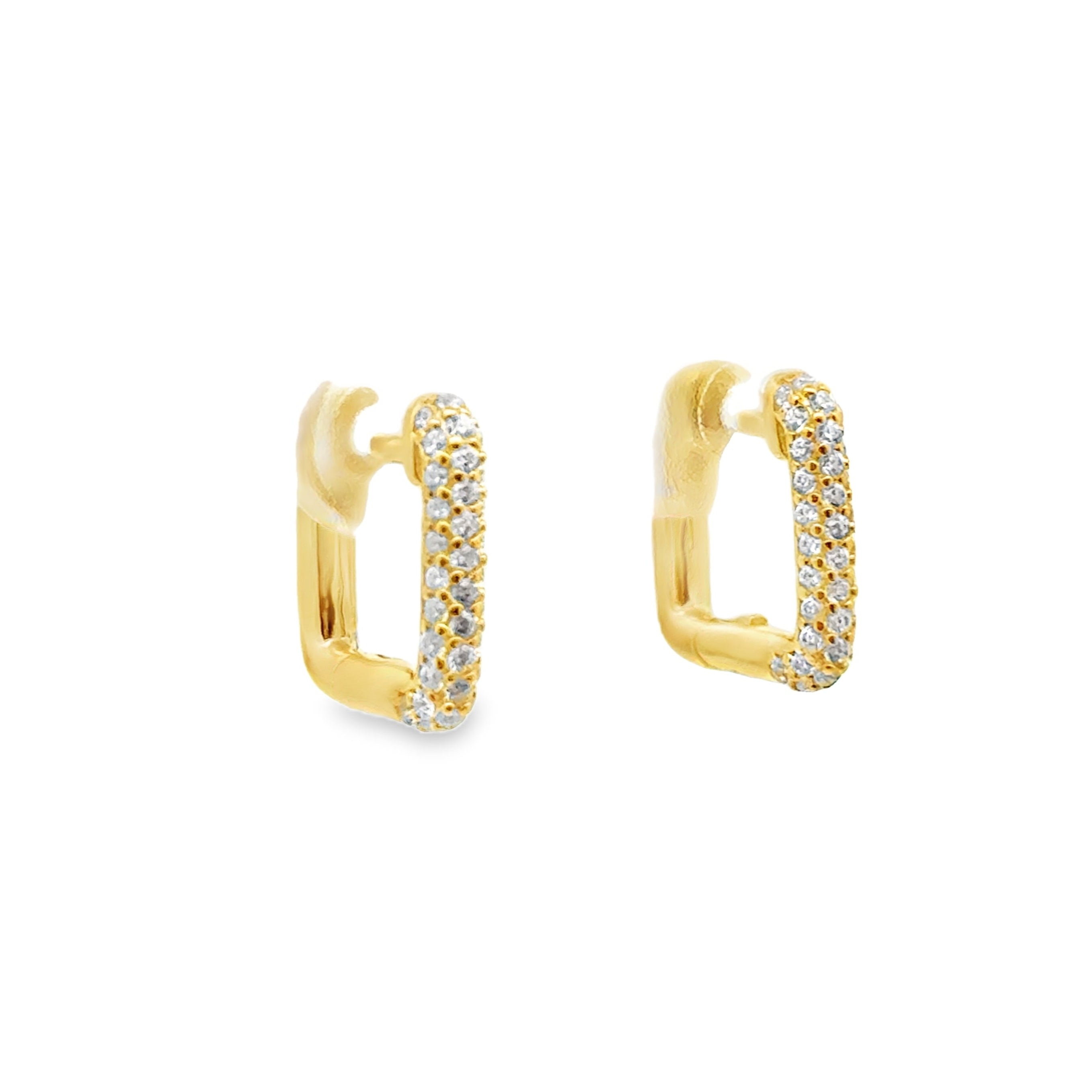 Silver Gold Plated Cubic Zirconia CZ Huggy Earrings