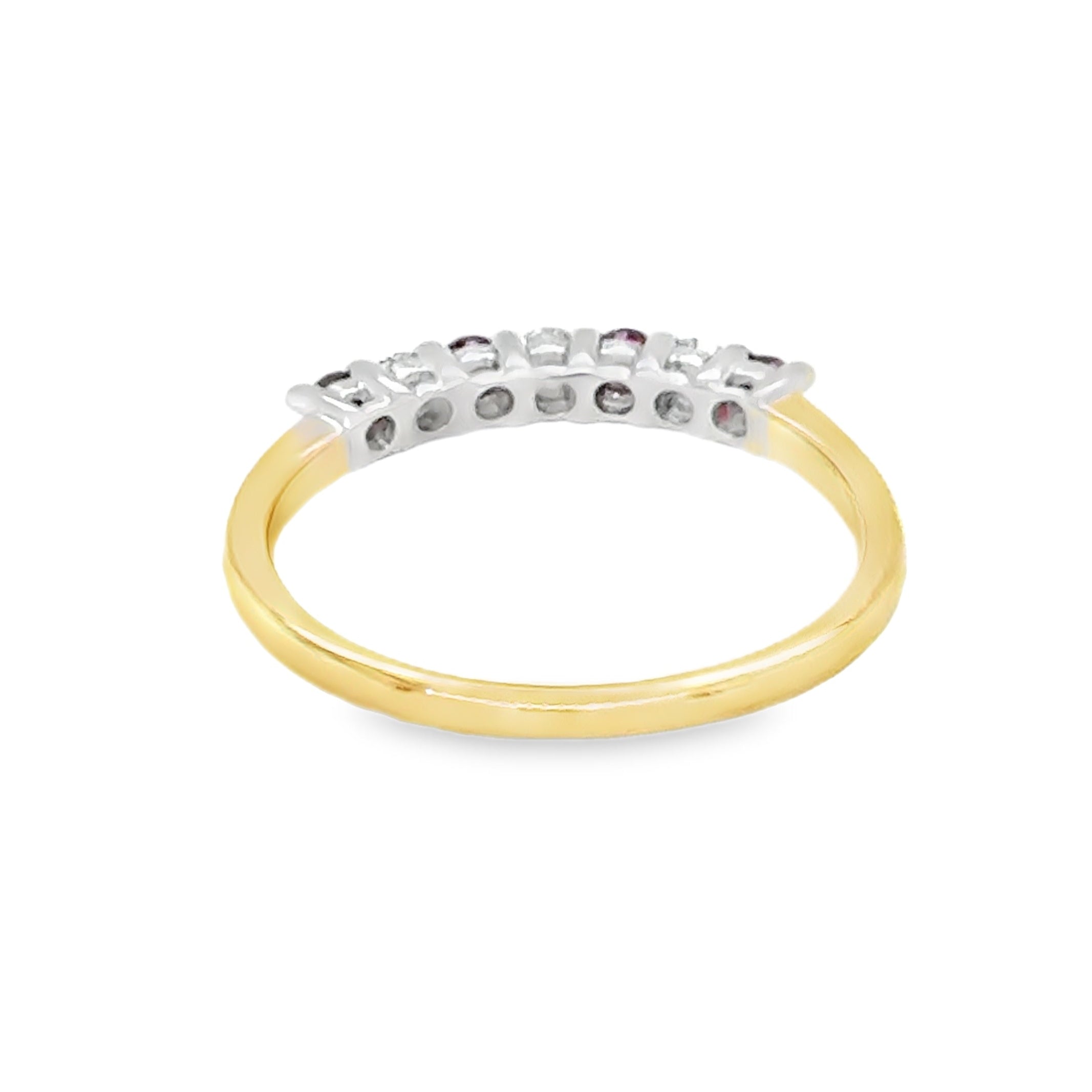 Ruby & Diamond Eternity Ring 9ct Gold rear