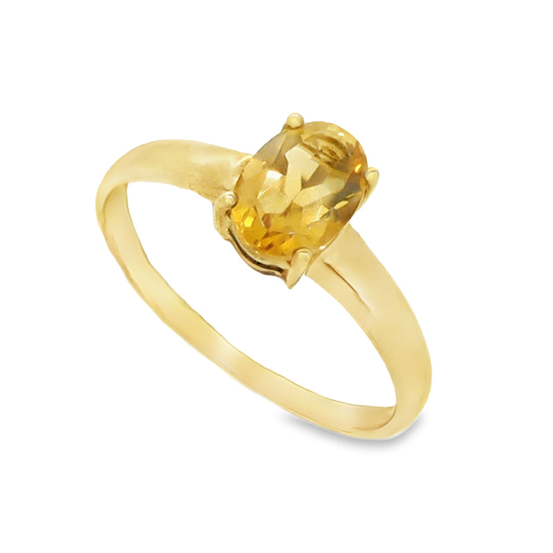 Oval Citrine 9ct Yellow Gold Ring 2
