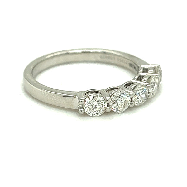 Diamond 5 Stone Eternity Ring 1.00ct Claw Set Platinum side