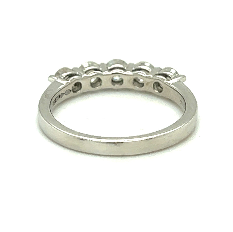 Diamond 5 Stone Eternity Ring 1.00ct Claw Set Platinum rear