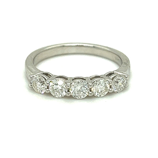 Diamond 5 Stone Eternity Ring 1.00ct Claw Set Platinum