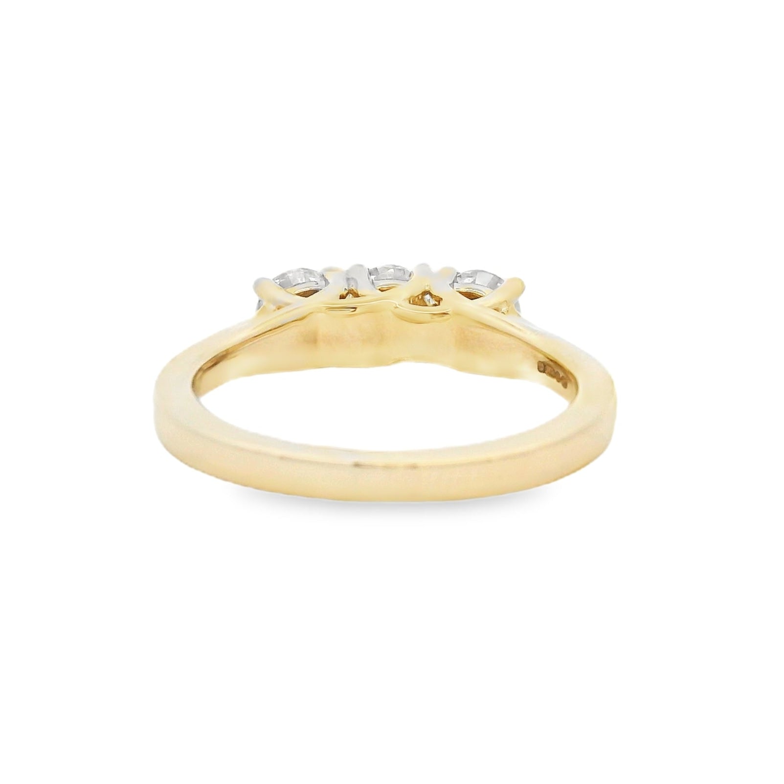 3 Stone Diamond Ring 1.01ct 9ct Gold REAR