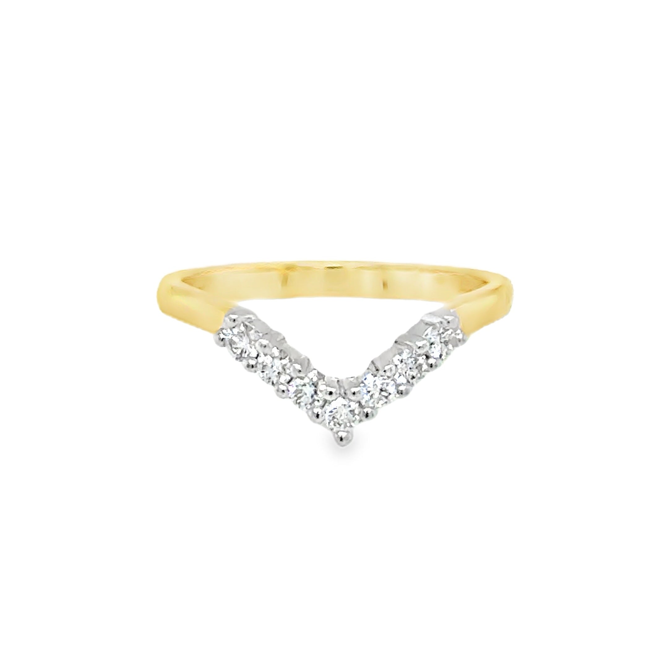 9ct Gold Diamond Wishbone Ring 0.28ct