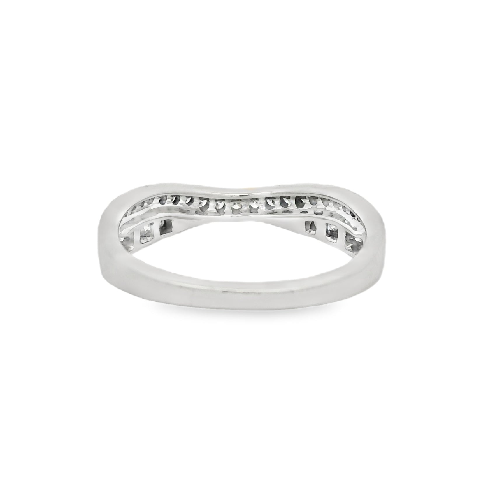 9ct White Gold Diamond Wishbone Ring 0.23ct REAR