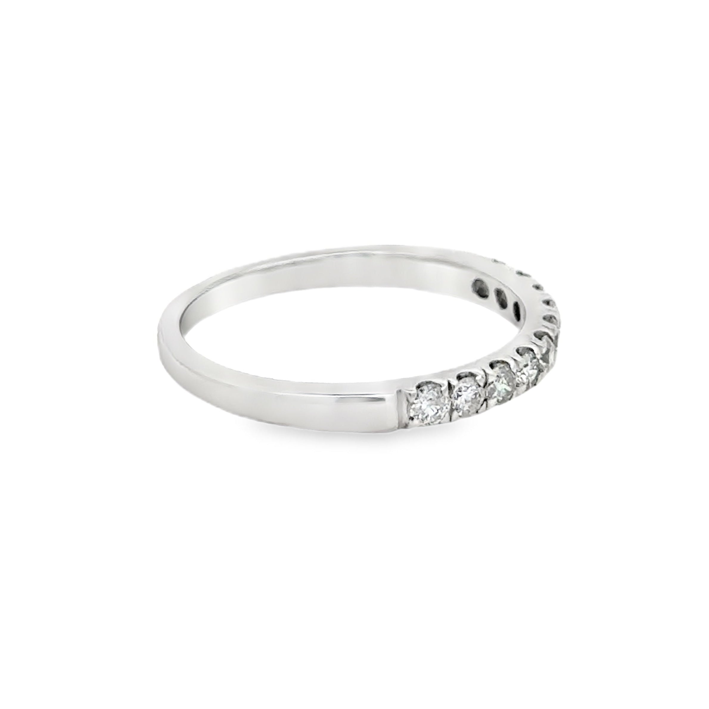 Diamond Eternity Ring 0.33ct Modern Square Claw 9ct White Gold SIDE
