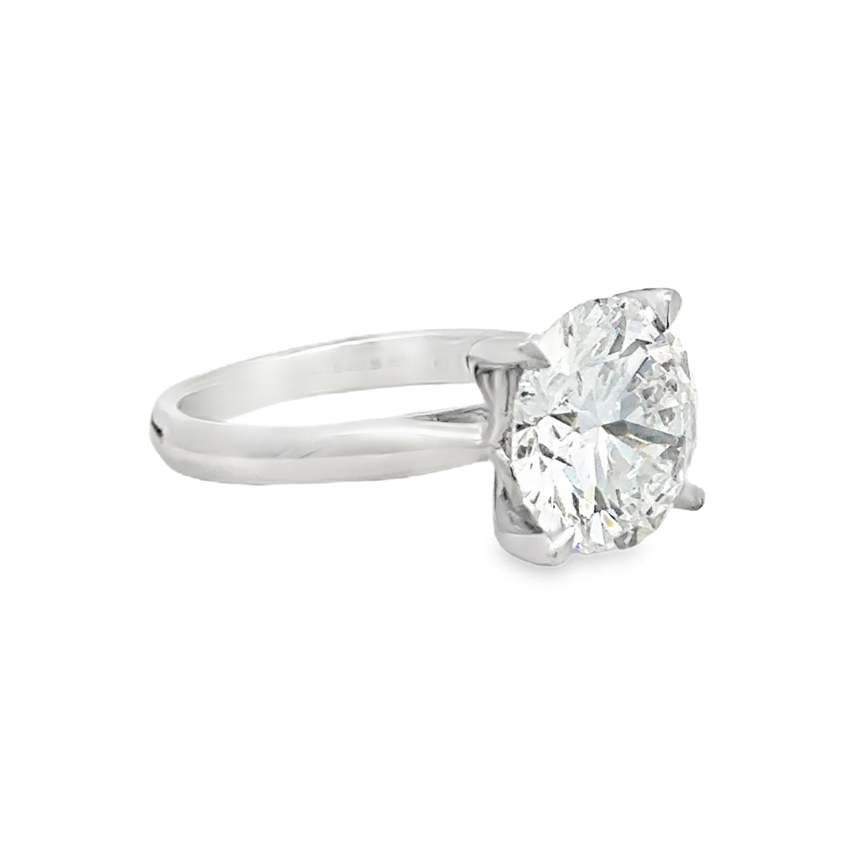 Lab Grown Diamond Brilliant Cut 5.00ct Solitaire Ring Platinum side