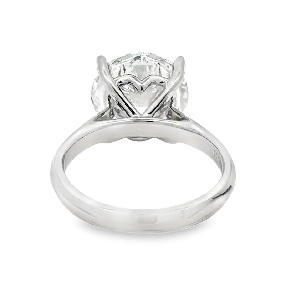 Lab Grown Diamond Brilliant Cut 5.00ct Solitaire Ring Platinum rear