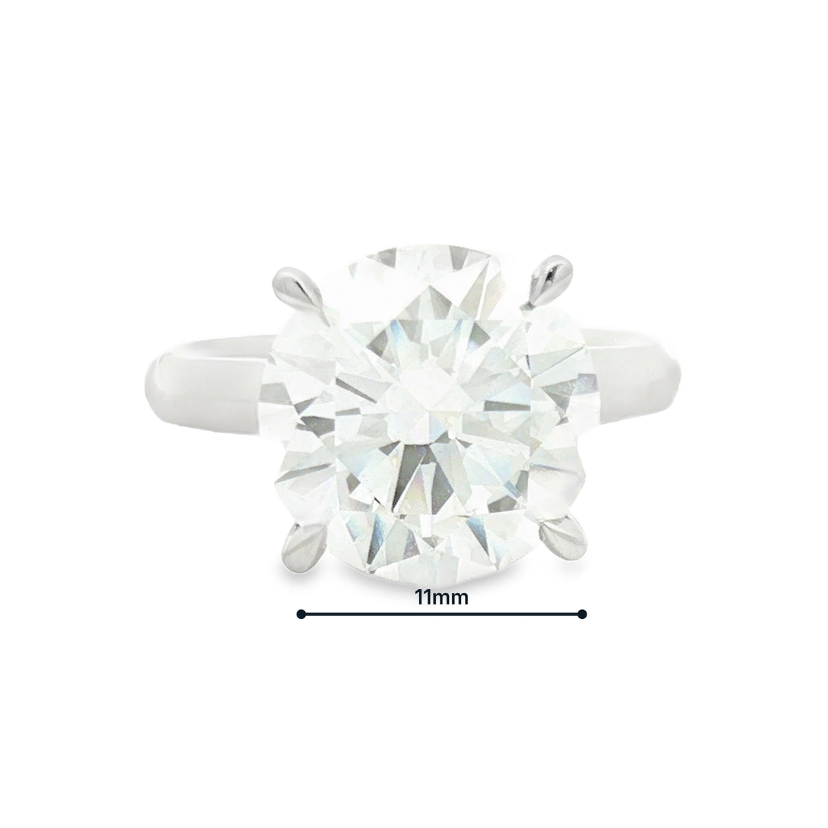 Lab Grown Diamond Brilliant Cut 5.00ct Solitaire Ring Platinum measurements