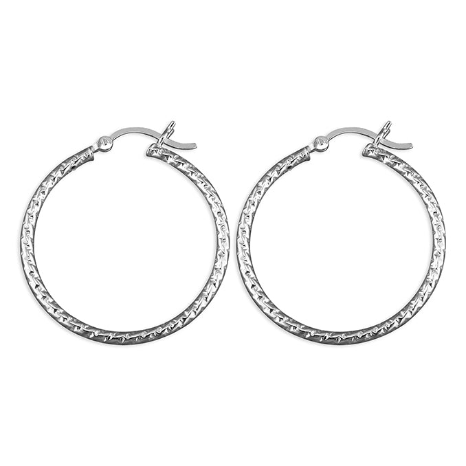 Sterling Silver 30mm Twist Hoop Earrings