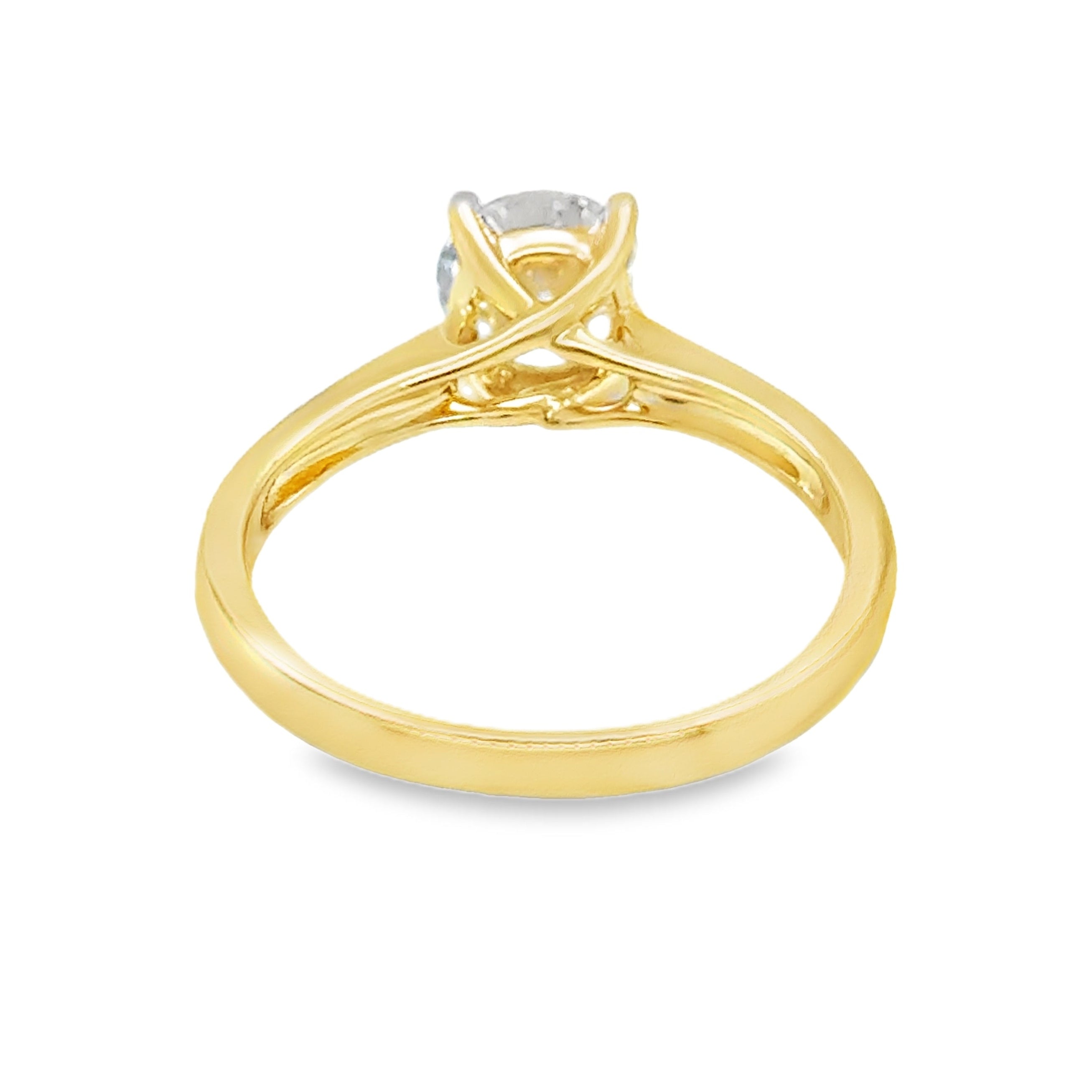 Solitaire 1.25ct Diamond Ring 18ct Yellow Gold REAR