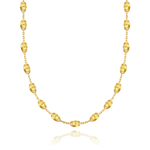 The Real Effect Italian Silver Gold Plated Bead Necklace