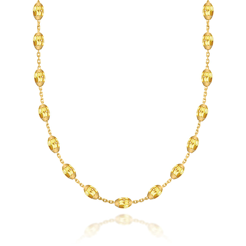 The Real Effect Italian Silver Gold Plated Bead Necklace