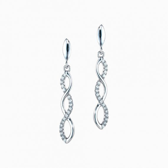 The Real Effect Twist CZ Drop Earrings RE25334