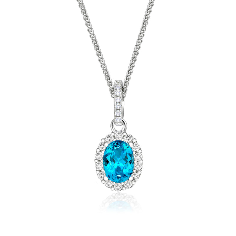 The Real Effect Sky Blue CZ Necklace