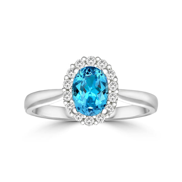 The Real Effect Sky Blue CZ Cluster Ring
