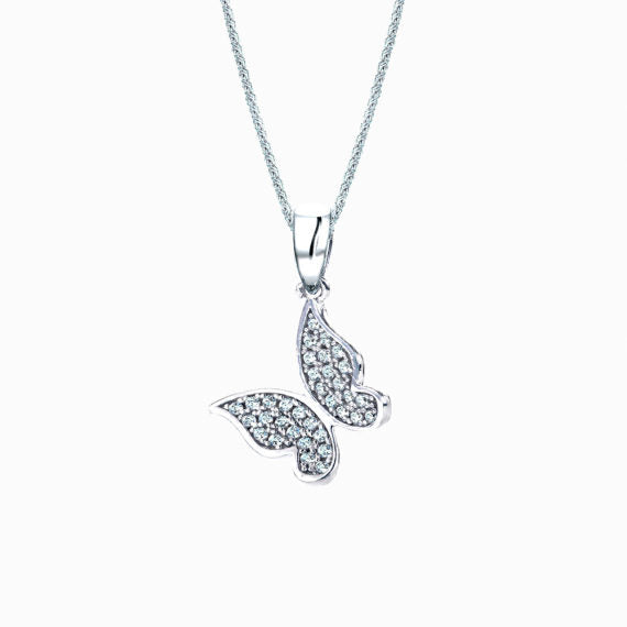The Real Effect Butterfly CZ Necklace RE34824