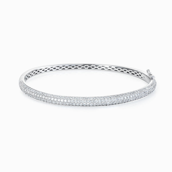 The Real Effect Silver CZ Pave Bangle