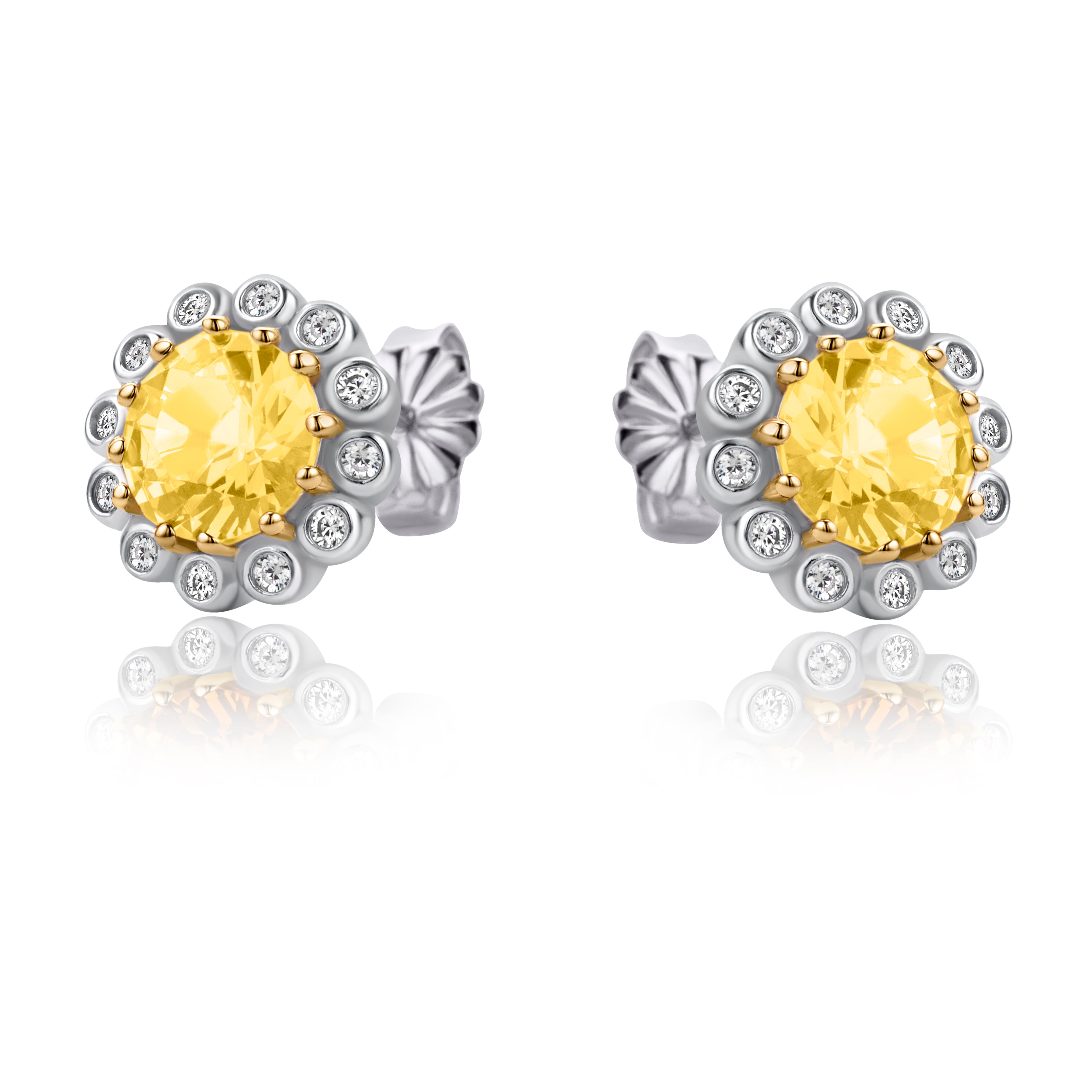 The Real Effect Yellow CZ Earrings RE44734