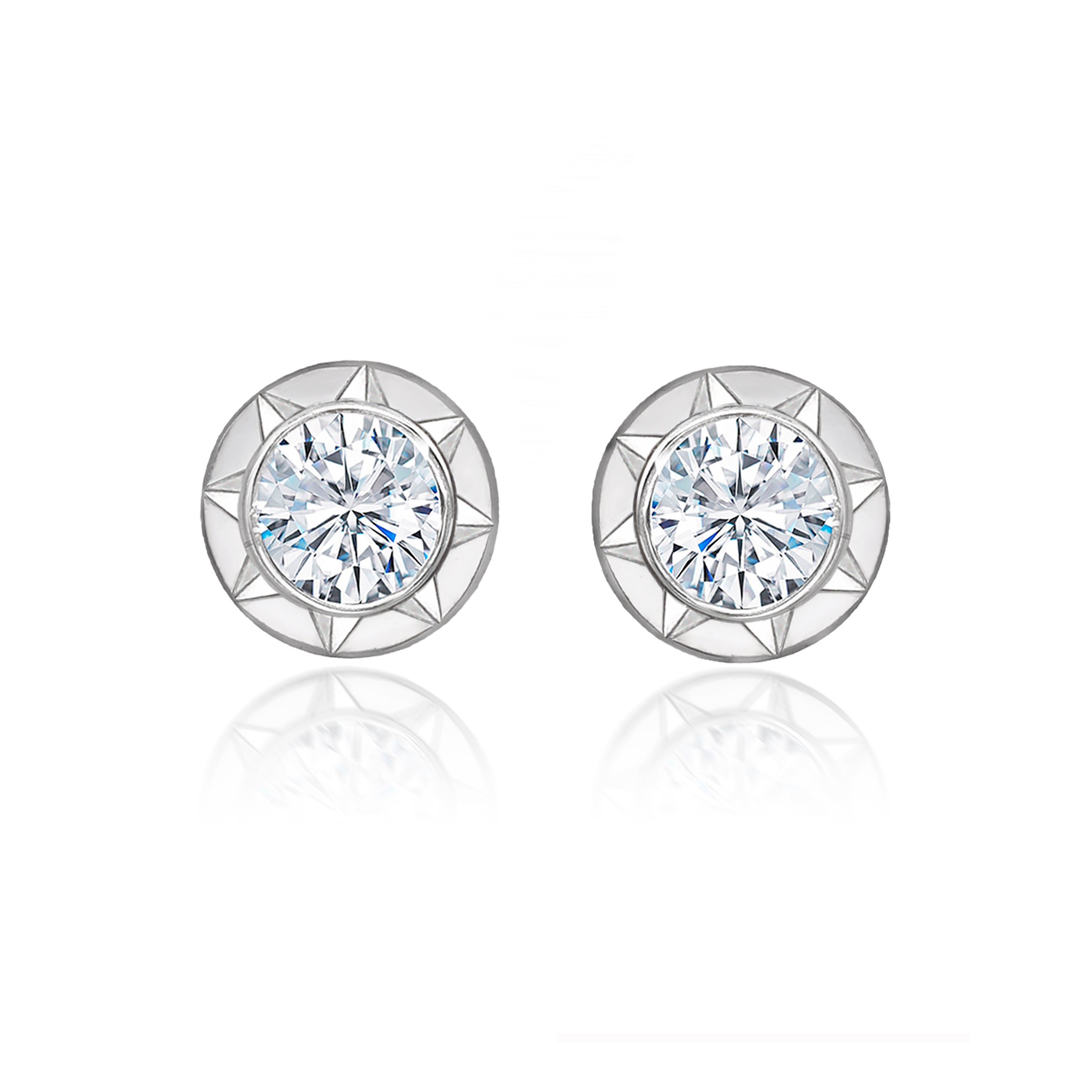 The Real Effect CZ Stud Earrings RE48704