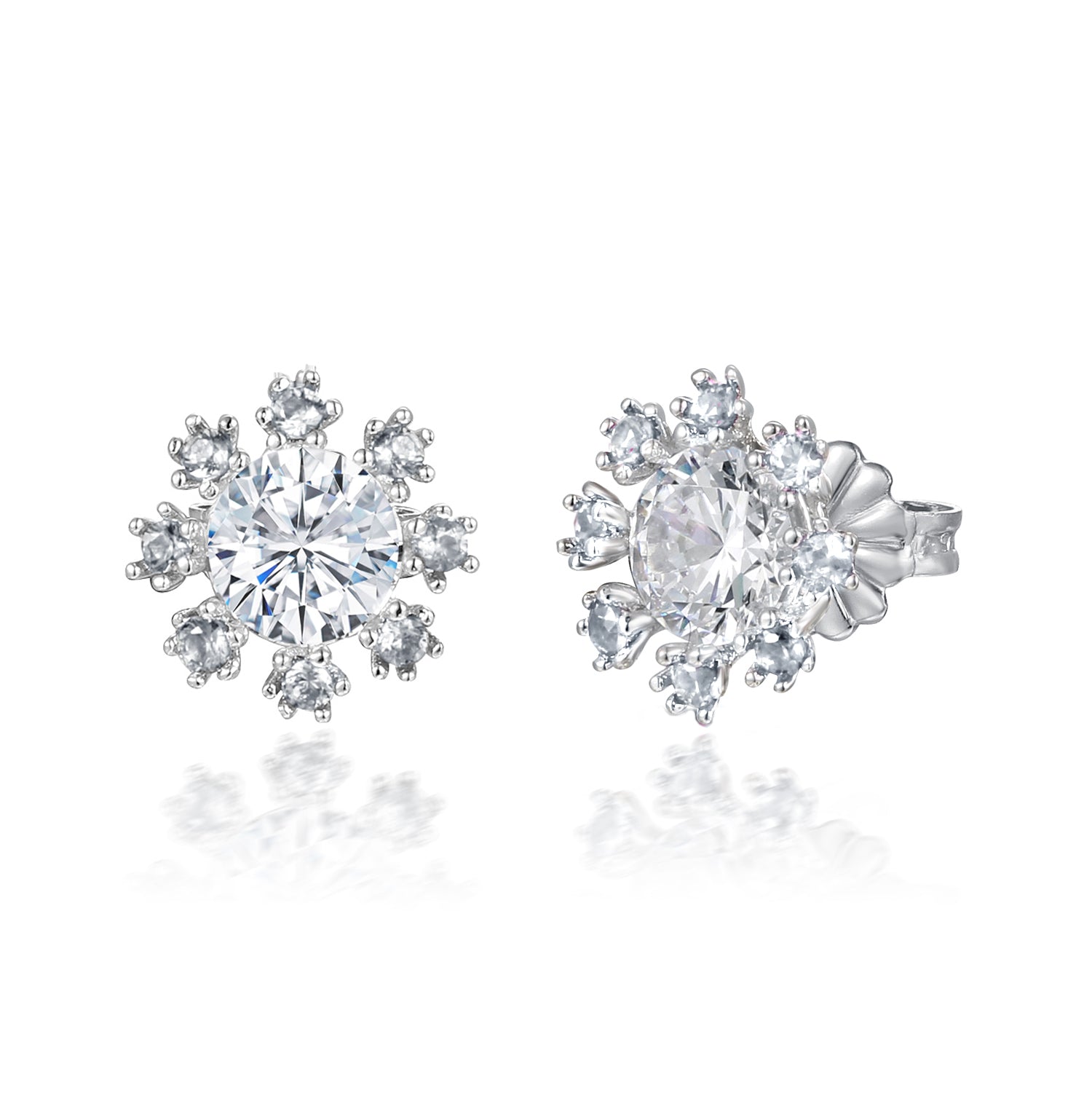 The Real Effect CZ Cluster Stud Earrings RE51244
