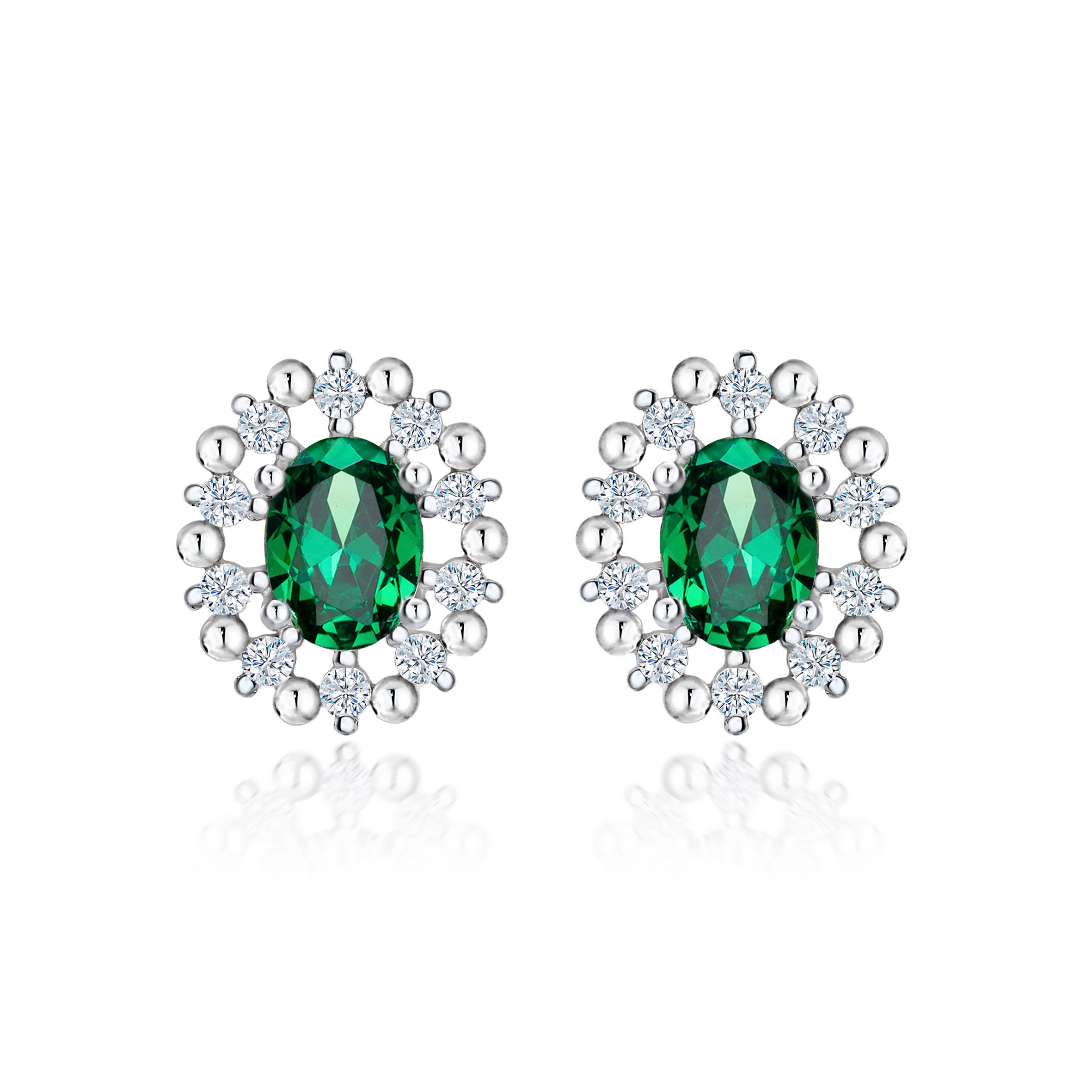 The Real Effect Emerald Green CZ Earrings RE52754GE